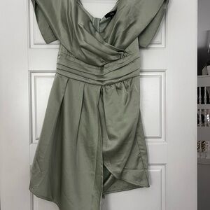 Lulu's Asymmetrical Sage Dress